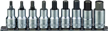 Teng 9pc 1/2DR Hex Socket Set 5-17mm