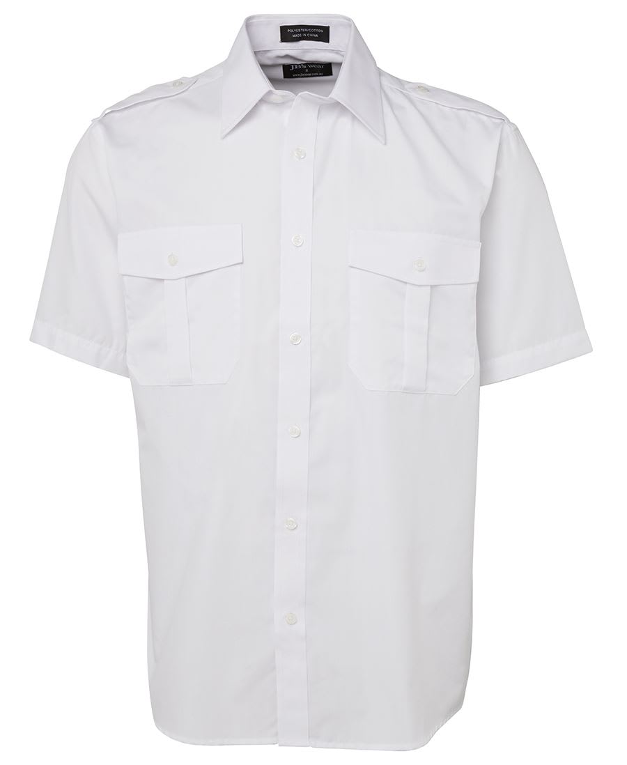 Mens Epaulette Shirt - White - 7XL