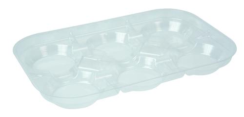 6 Cavity Open Tart Tray Container 220 x 155 x 30mm 400 (Case)