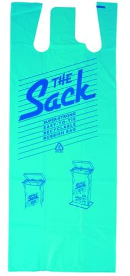 Large blue rubbish bags, 385 x 240 x 1000mm, puncture-resistant, 100-pack for efficient waste disposal and management.