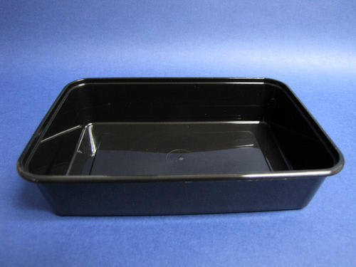 BS-500B Black Rectangular PP Container 500ml 50/pack; 10/case (Case)