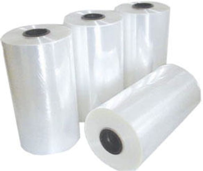 Cryovac Opti 200 Standard Shrink Film roll, 15mu thick, 455mm width, designed for efficient packaging with crystal-clear optics.