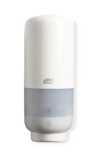 Tork S4 Foam Soap Dispenser in white with sensor, 1000ml capacity for efficient hand hygiene and easy maintenance.