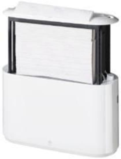 Tork H2 Xpress Countertop Dispenser in white, compact design for multifold towels, enhances washroom hygiene and style.