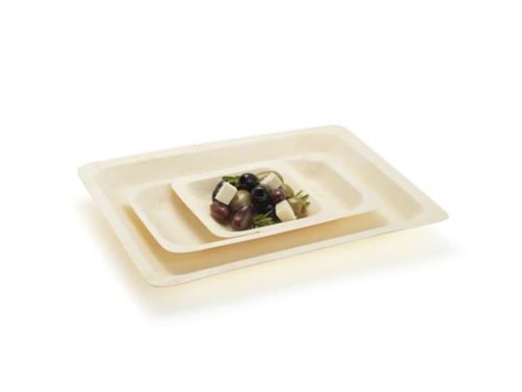 Small wooden plates measuring 12x12x1.5cm, eco-friendly and perfect for serving appetizers, desserts, and snacks.