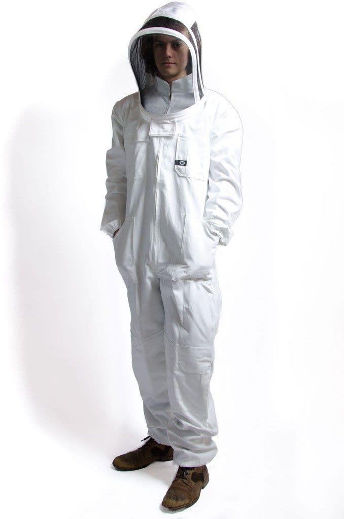 Bee Suit with Folding Hood - White - 14