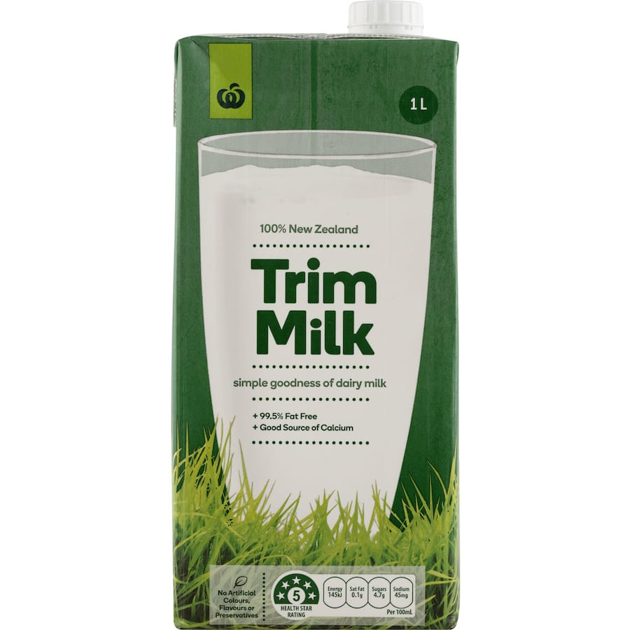 Woolworths Milk Trim Uht Carton 1L