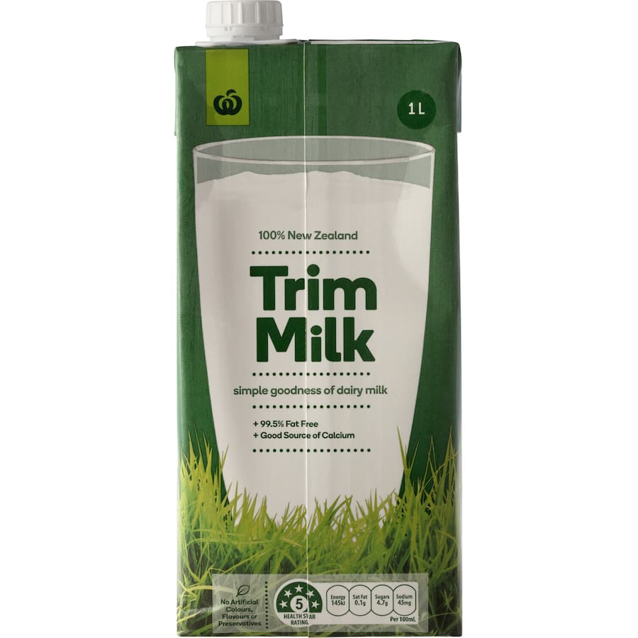 Woolworths Milk Trim Uht Carton 1L
