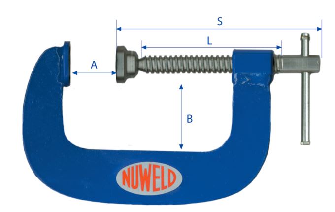Nuweld Profile Cut Steel G Clamps - Bar Type 4"