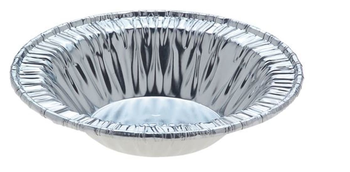 Small tart foil food tray with 248mm top diameter, perfect for elegant desserts, available in a case of 3700 trays.