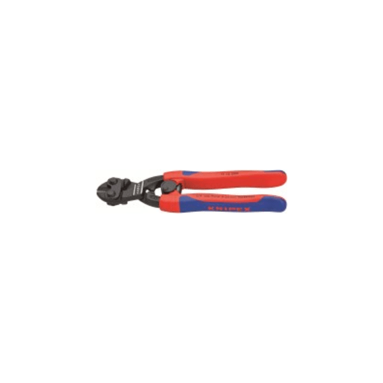 Ergonomic Knipex bolt cutters (200mm) with chrome vanadium steel, lever action, and cushion grip for efficient cutting.