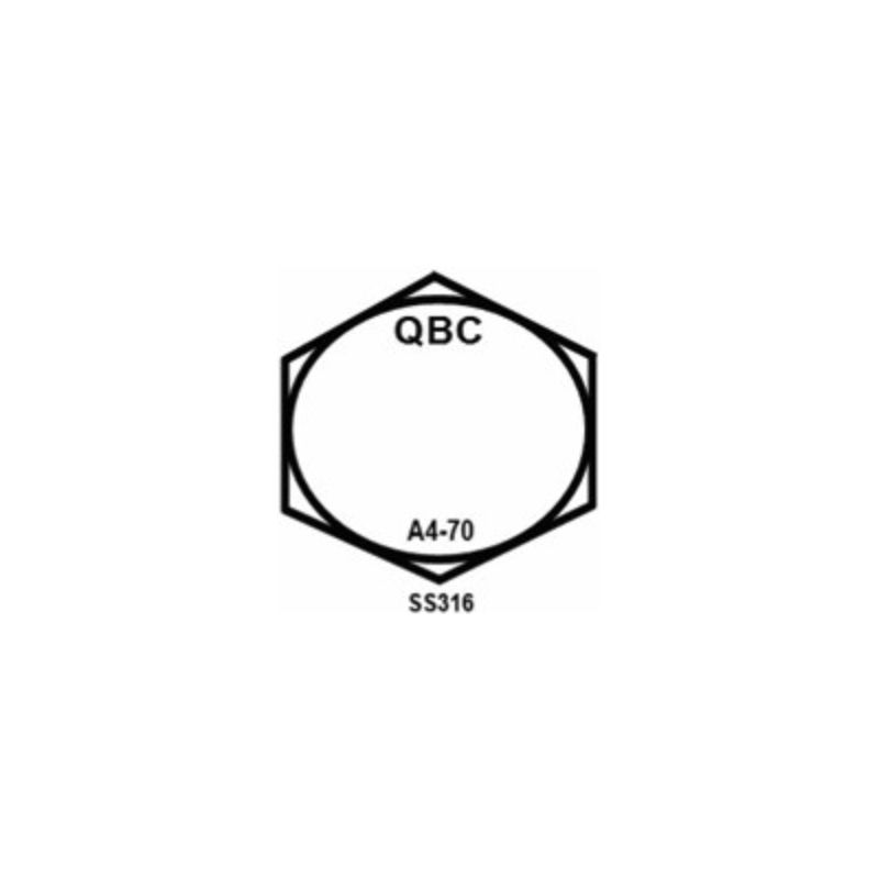 BOLT ONLY SS316 - M6 x 75mm (10 Units)