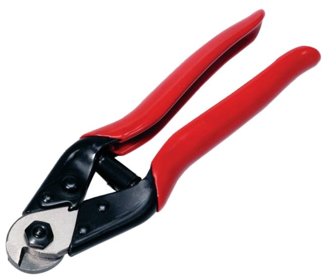 Toledo Wire Rope & Spring Wire Cutter with triangular blade design for clean cuts, spring return, and durable metal construction.