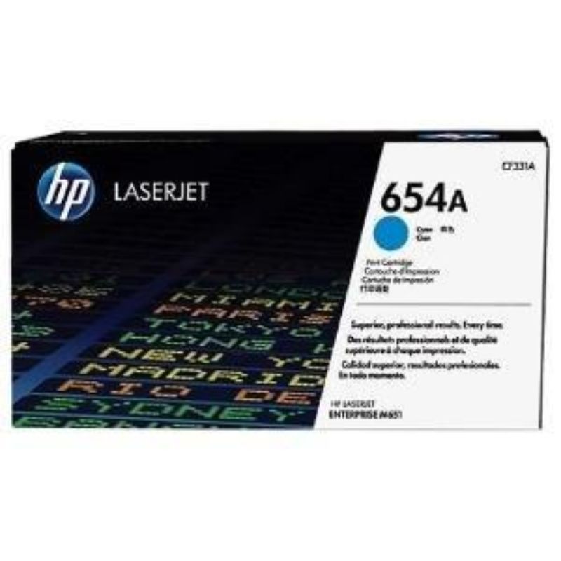 HP 654A Toner Cartridge - Cyan - Laser - 15000 Pages