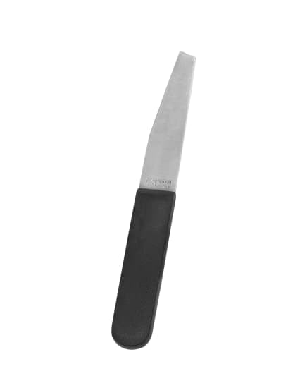 Tridon Knife BMK4B features a 100mm blade and ergonomic plastic handle for precision cutting in bootmaking and food processing.