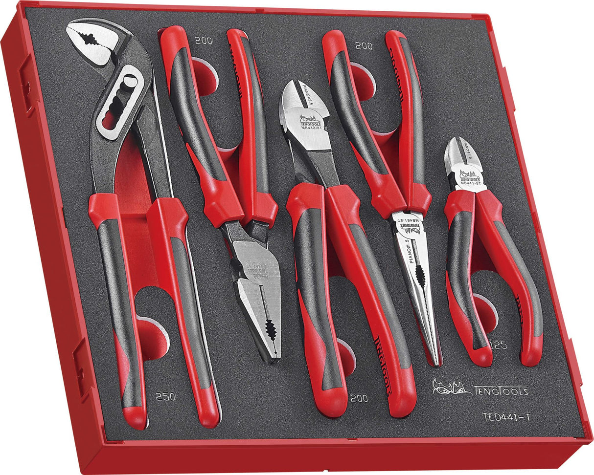 Teng 5pc MB TPR Grip Plier Set - TED-Tray 265 x 284 x 50mm (Each)
