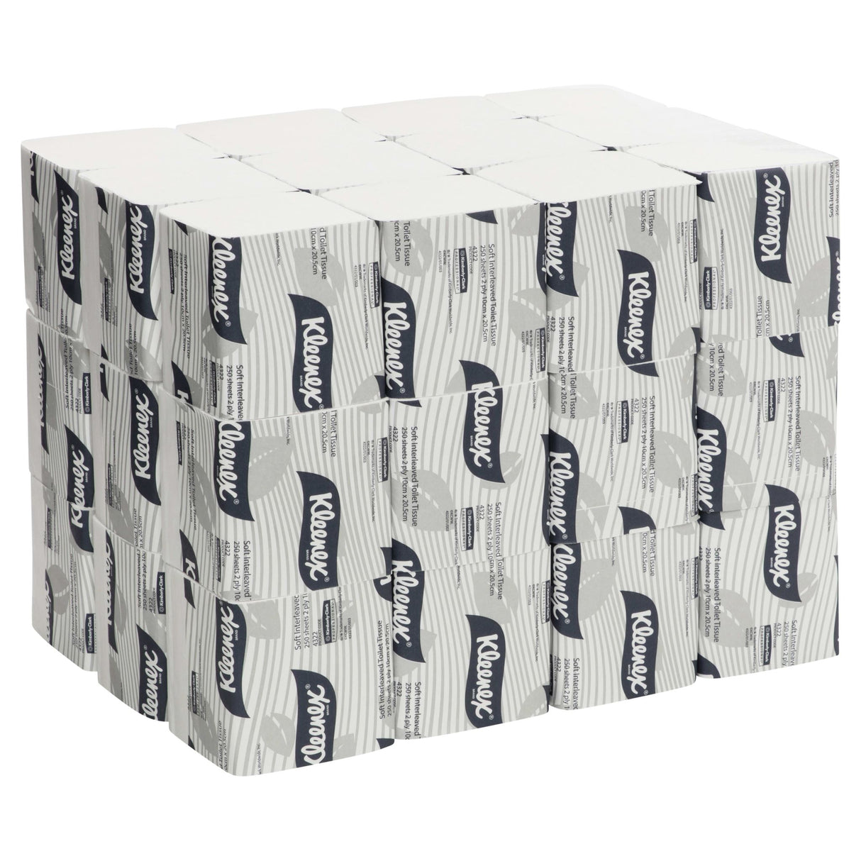 Soft 2 Ply Toilet Paper Interleave 250 Sheets (Carton of 36) - Kleenex