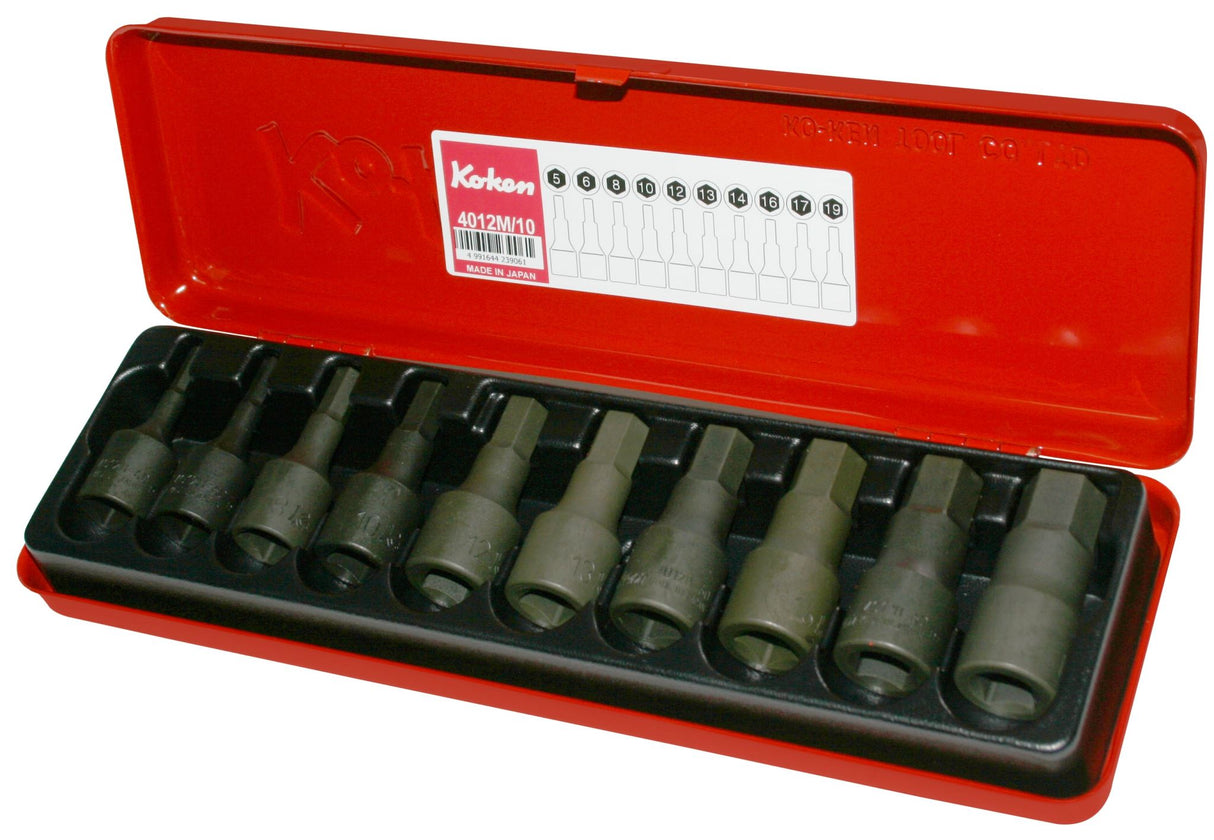 Koken 10 Piece Metric Inhex Socket Set 1/2" Drive