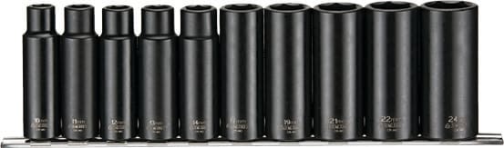 Teng 10pc 1/2in Dr. Deep Impact Socket Set 10-24mm 10-24mm (Each)