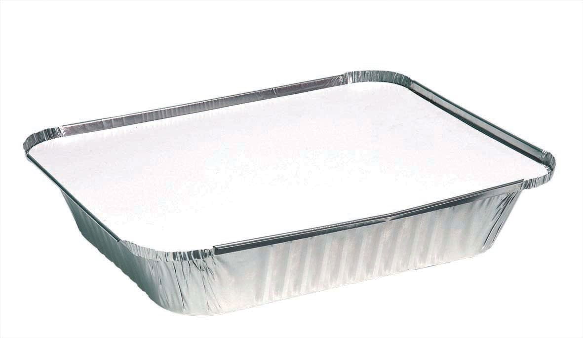 Uni-Foil Rectangle Medium Takeaway with Lid 226 x 165 x 40mm 500 (Case)