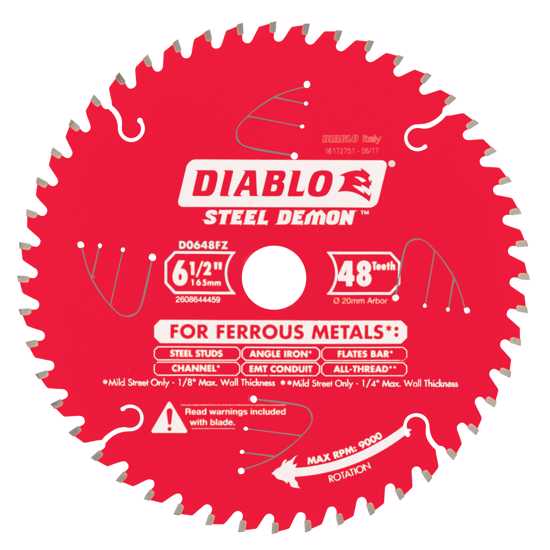 Diablo Steel Demon Circular Saw Blade 165mm 48T-Each