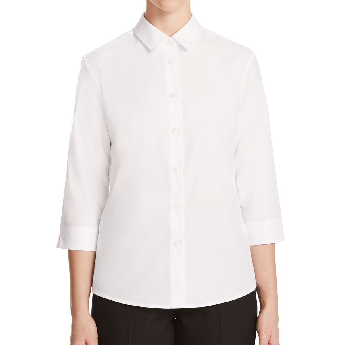 CATU88, Women's 3/4 Sleeve Poplin Shirt, NNT - Black - 6