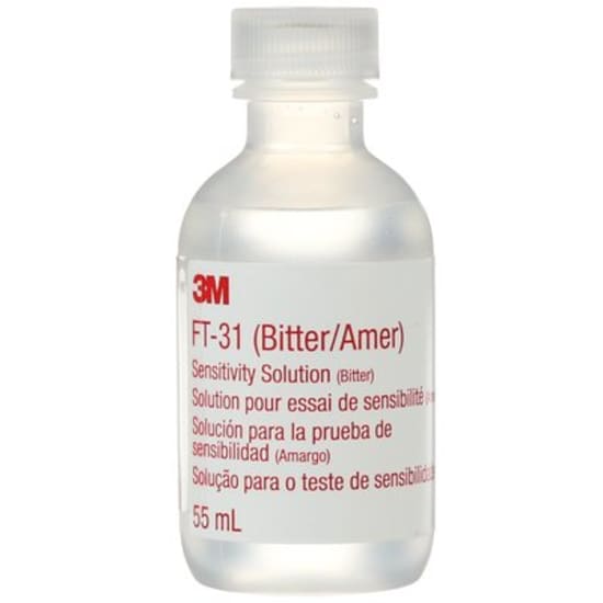 3M Sensitivity Solution FT-31 Bitter in a 55ml bottle for reliable respirator fit testing and safety compliance.