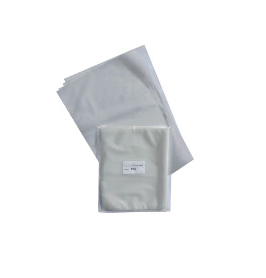 Premium vacuum bags 100 x 280mm, 80mu thickness, 100-pack for food storage, marinating, and sous vide sealing.