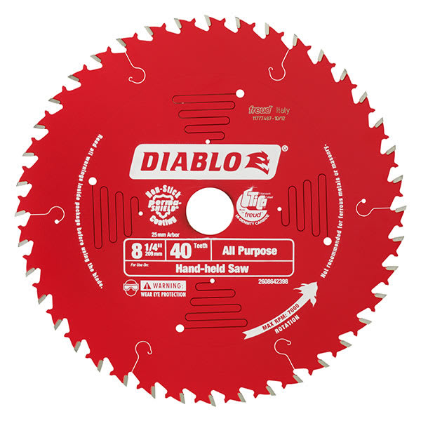 Circular Saw Blade Wood 8.25" 209MM 40T Diablo