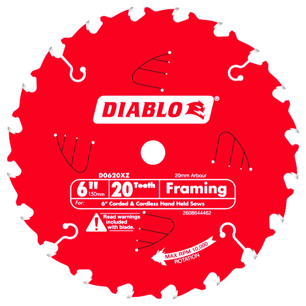 Circular Saw Blade Wood 6" 158mm 20T Diablo