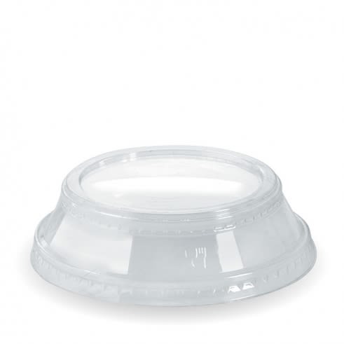BioPak Clear Plastic Raised Flat BioCup Lid 300-700ml 50 (Pack)