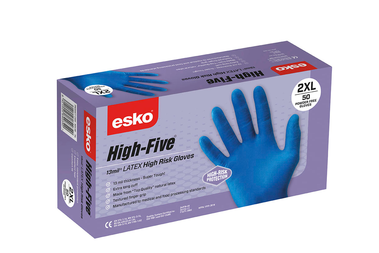 High-Five High risk heavy duty latex 13ml glove M - 2XL 500 (Carton) - - M
