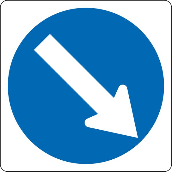 Road Sign | Keep Right Sign W750mm x H750mm (Single Sided)