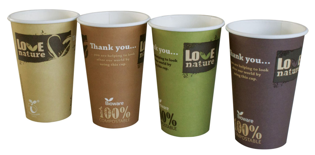 Paper Cups Single Wall Love Nature 12oz 50 (Pack)