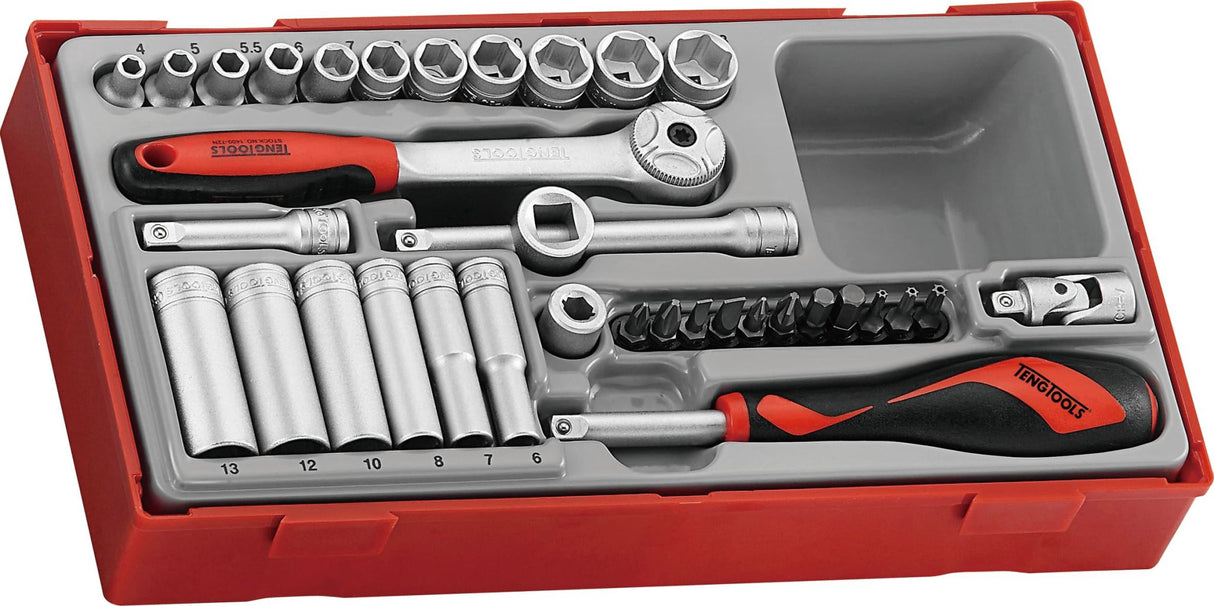 Teng 35pc 1/4DR 4-13mm Socket & Accessory Set