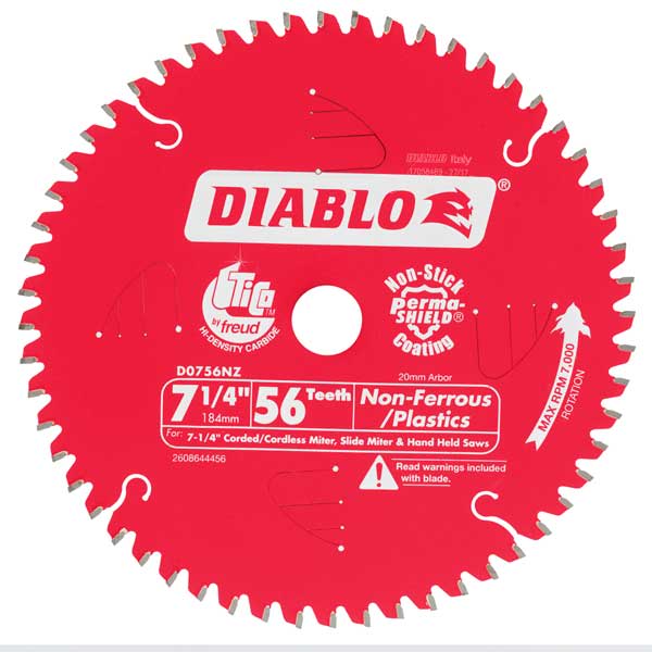 Diablo Saw Blade 56T Non-Ferrous/Plastics 7.25"/184mm