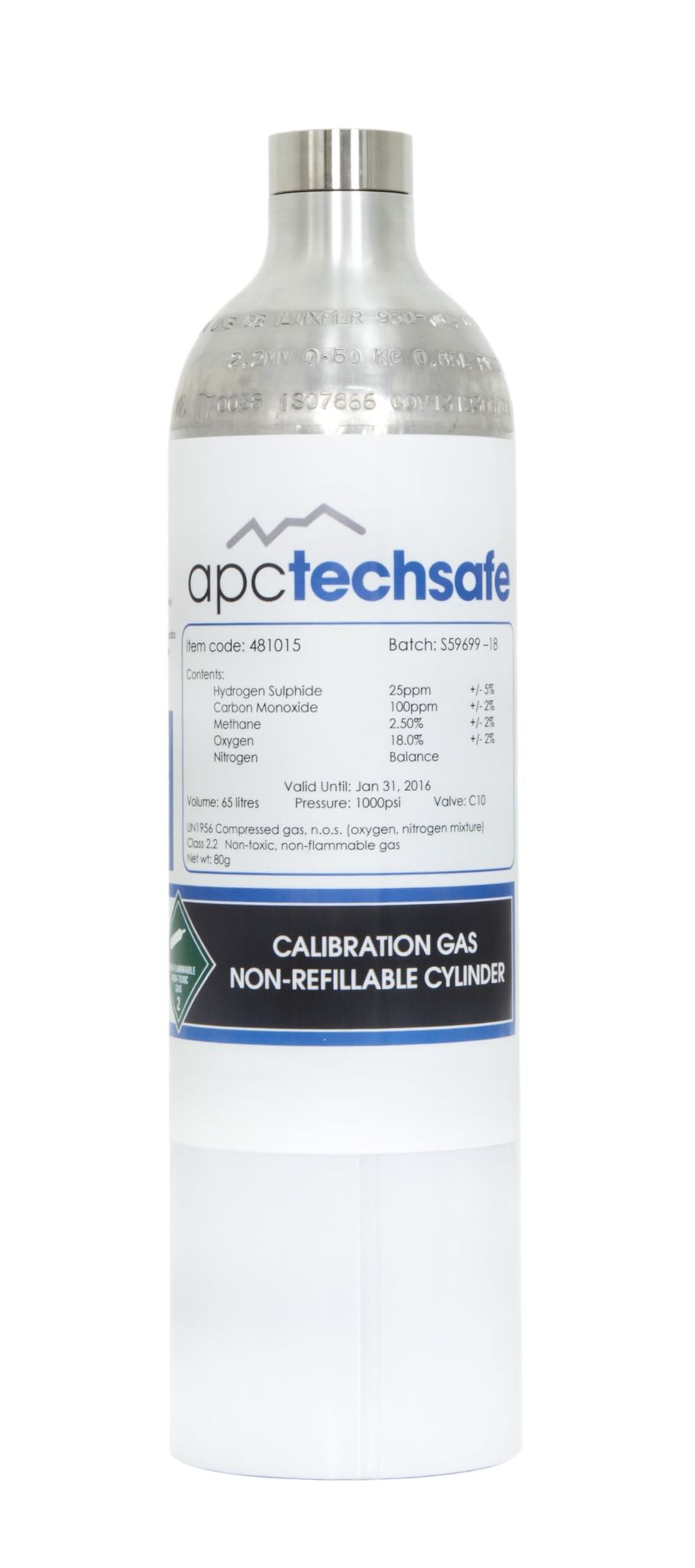 CAC Calibration & Bump Gas 65L 4-Gas Mix Propane