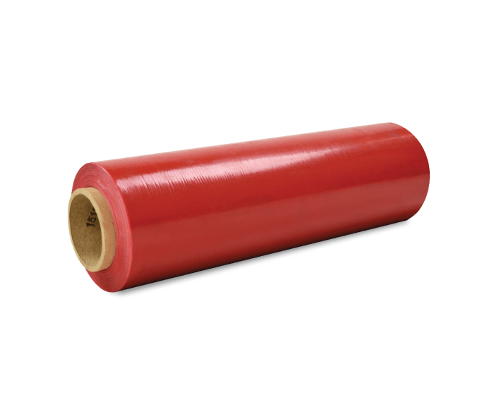 Integrated Hand Stretch Wrap Film Blown Red 25mu 500mm x 300m (Roll)