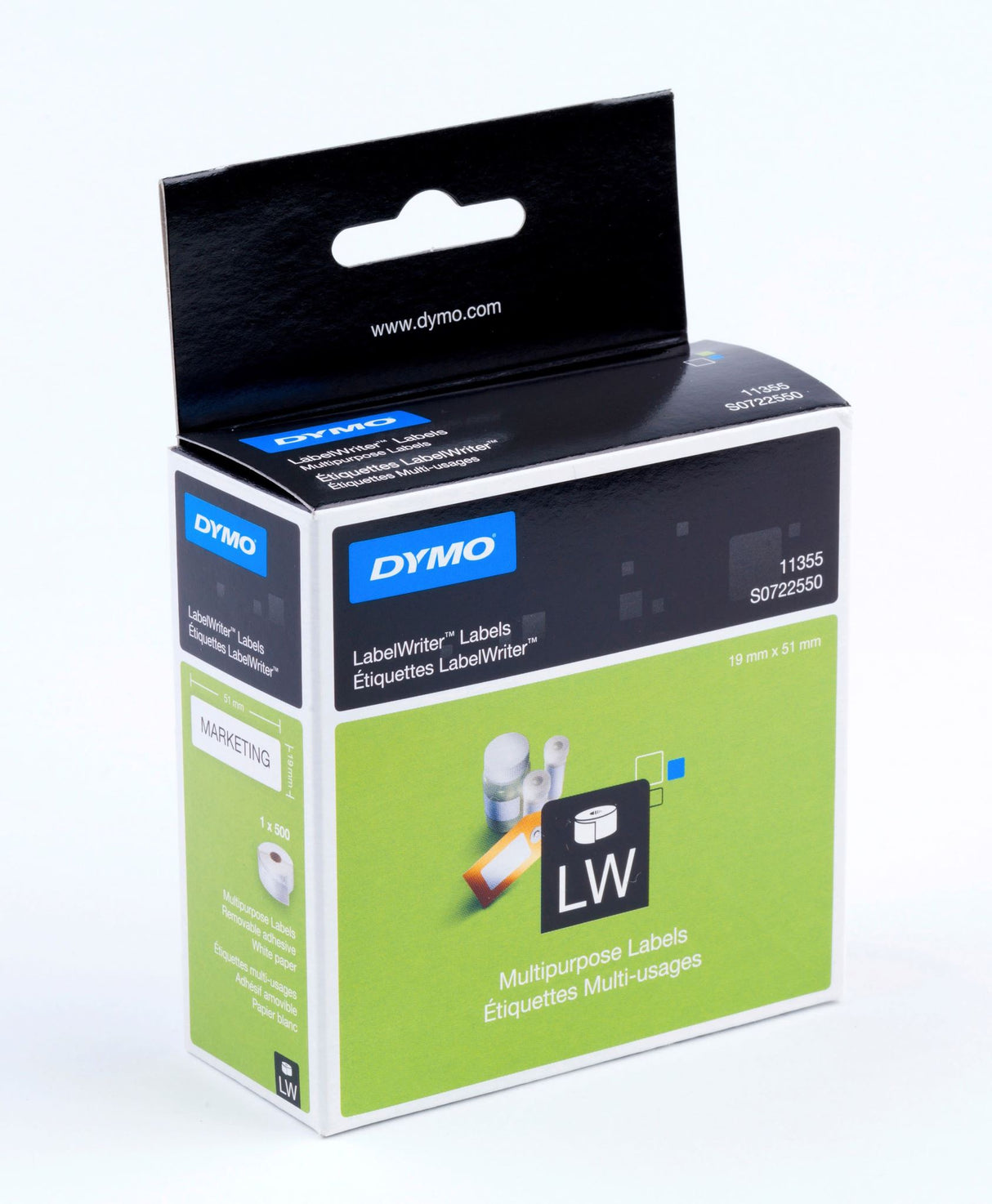 Dymo LW Multi-Purpose Rectangle Labels 19mm x 51mm 500 Labels (Pack)