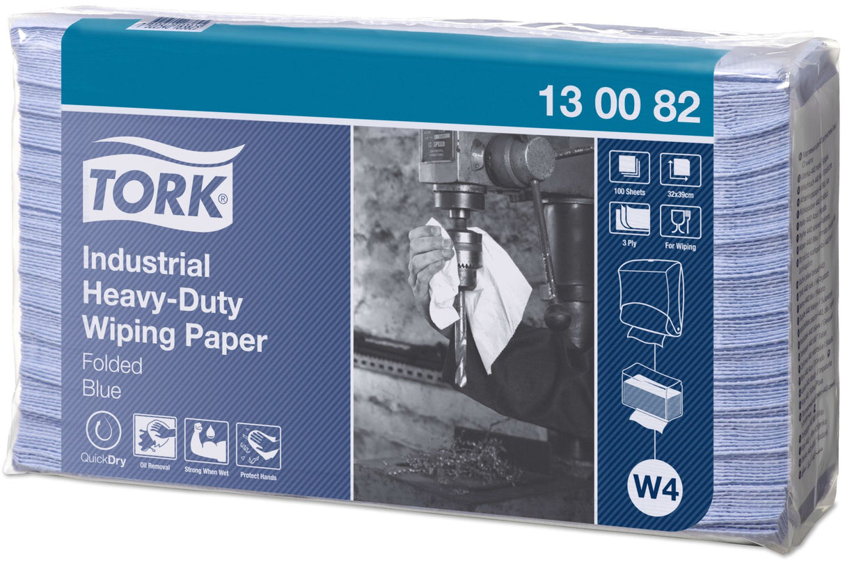 Tork W4 Industrial Heavy Duty Wiping Paper Blue 32cm x 38cm