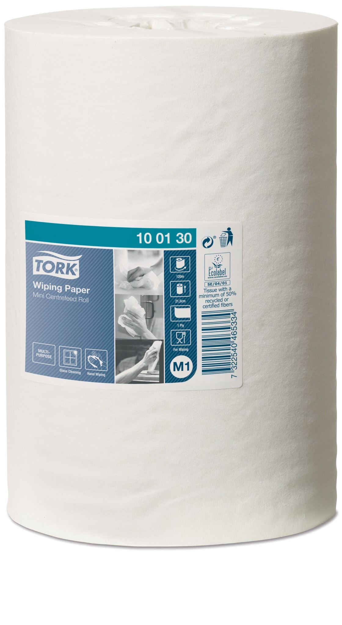 Tork M1 Wiping Paper Mini Centrefeed Roll White 21cm x 120m 11 Rolls