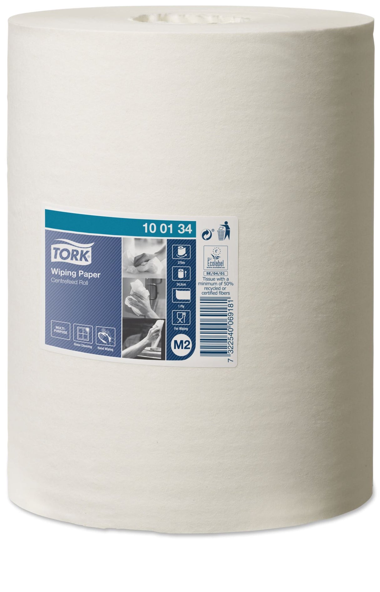 Tork M2 Wiping Centrefeed Paper Roll White 24cm x 275m 6 Rolls