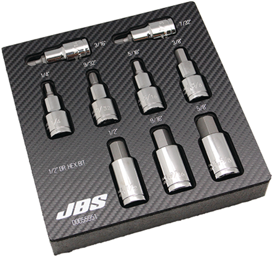 JBS 9 Piece 1/2" Inhex Modpak Socket Set A/F (Each)