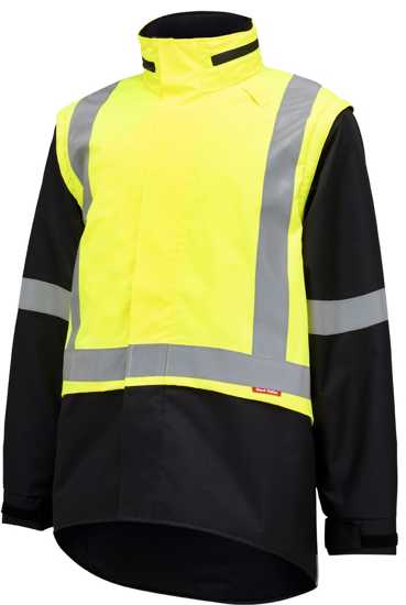 Hard Yakka, Hi Vis Zip Off Sleeve Jacket, N7JU05 (Each) - Yellow/Black - Size: L