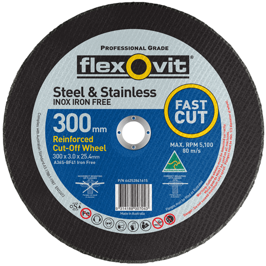 300 x 3 x 25mm Cut Off Disc Low Speed Stationary-Each