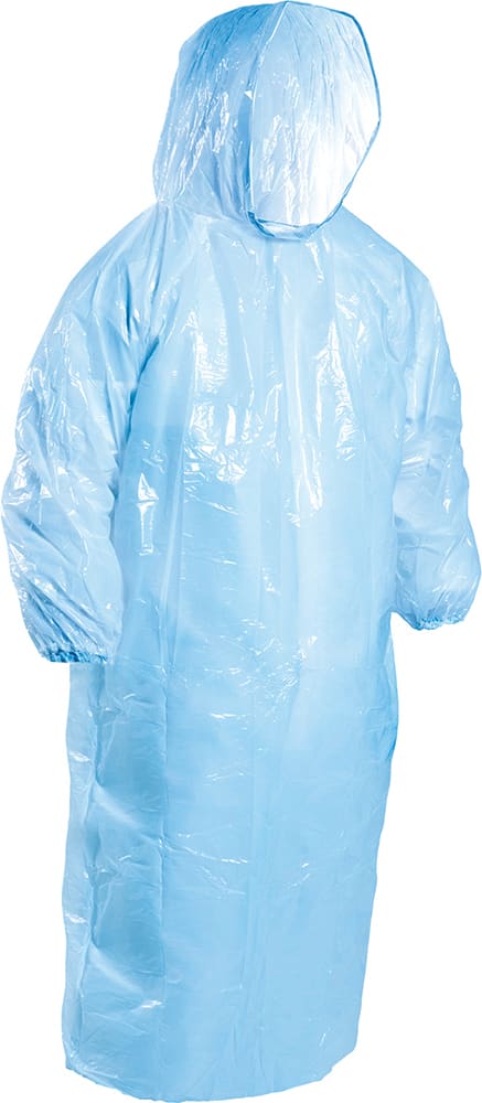 Eagle LDPE Rain/Splash Jacket with Hood Blue 780x1500mm (Carton of 200)