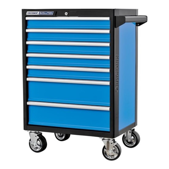 Heavy-duty Kincrome 7 Drawer Tool Trolley with lockable drawers, ball bearing slides, and EVA foam liners for tool protection.