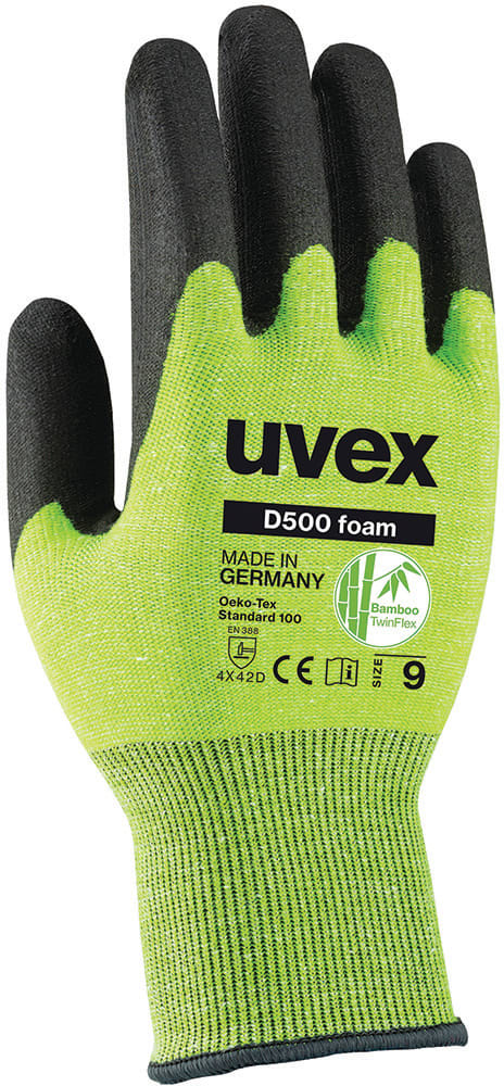 uvex D500 Foam Gloves Sizes: 7-11 (Pair) - Standard - 10