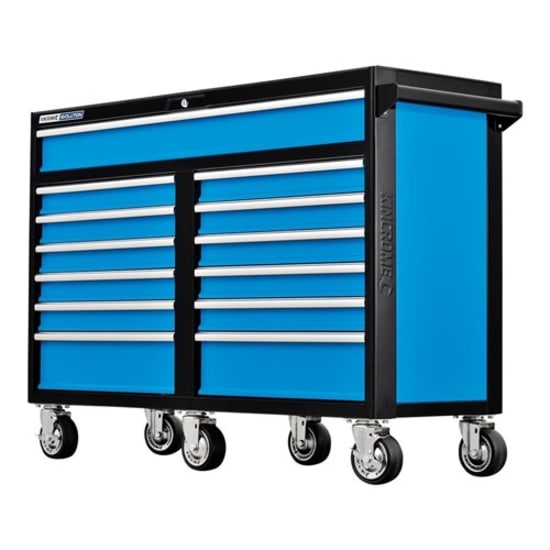 Kincrome 13 Drawer Extra Wide Tool Trolley features durable drawers, lockable lid, and easy mobility for organized tool storage.