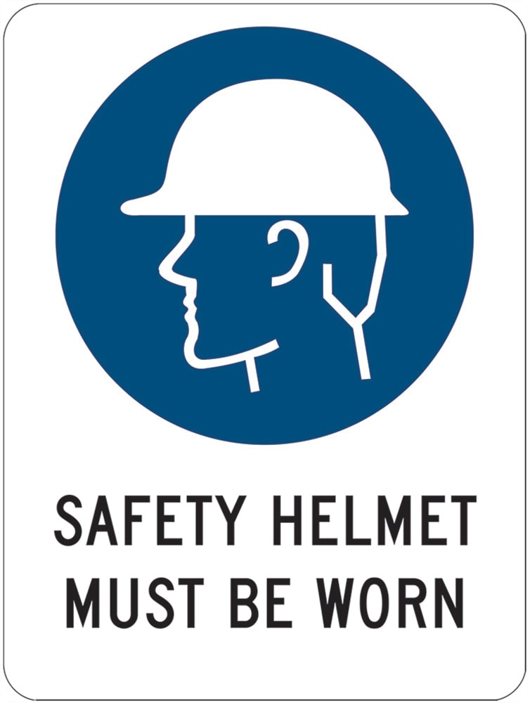 Mandatory Sign | Safety Helmet Must Be Worn W300mm x H450mm (Single Sided)